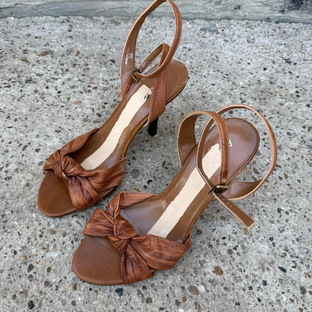Aldo Tan Knot Front Slingback Heels